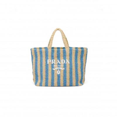 PRADA LOGO RAFFIA LARGE TOTE BAG 1BG392 (40*34*15cm)